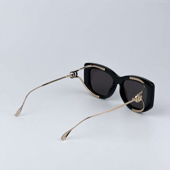 Gucci Women BRAND NEW Sunglasses Black Gold Grey Butterfly GG1566S 001 - Picture 5 of 11